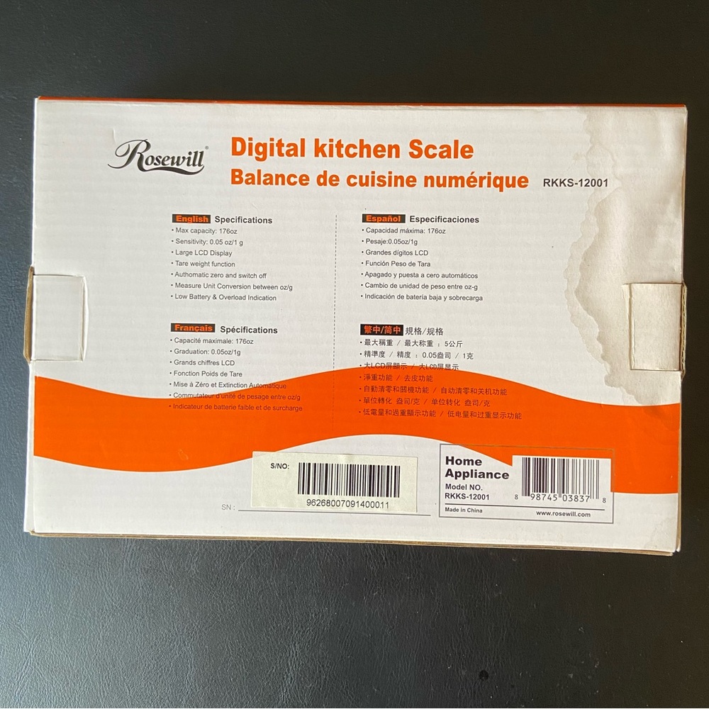 NEW Rosewill Digital Kitchen Scale RKKS-12001 - Picture 2 of 3